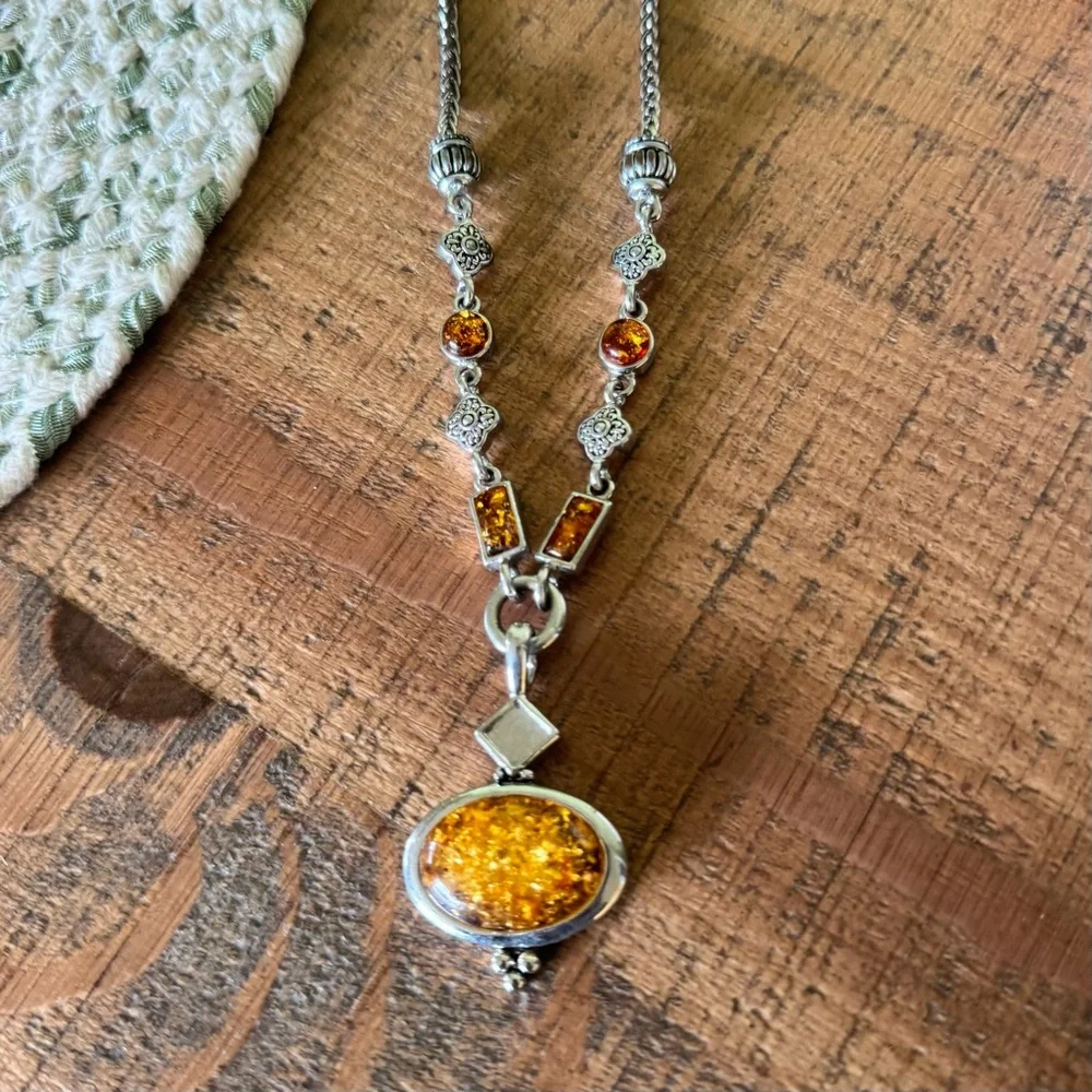 Necklace Set Lot Bundle Fun Glam Dressy Orange Silver Brown Beads Dressy Deal B - Picture 15 of 15